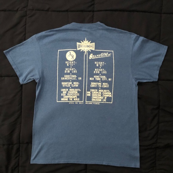WWE licensed WrestleMania 33 T-shirt- “AJ Styles vs Shane O Mac” - Large - Picture 4 of 10